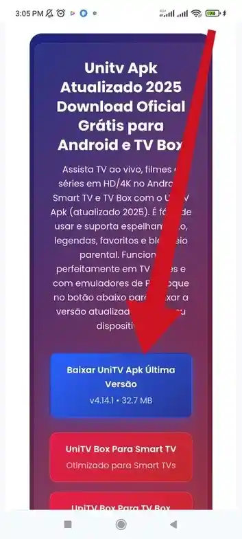 botão de download mais recente do apk unitv