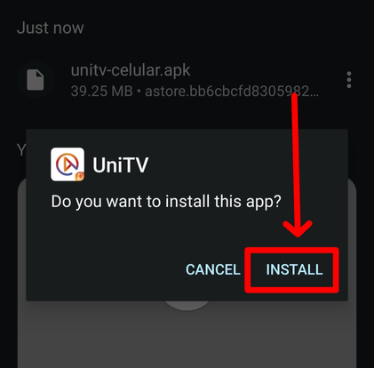 clique na opção instalar