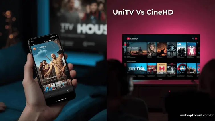 UNITV APK vs CineHD 2026: Hub Completo ou App de Filmes Novos? 4 Comparação entre o APK da UNITV e o CineHD